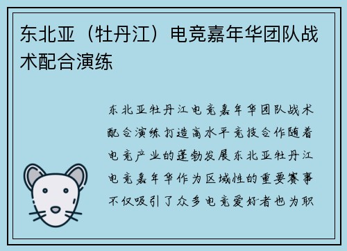 东北亚（牡丹江）电竞嘉年华团队战术配合演练