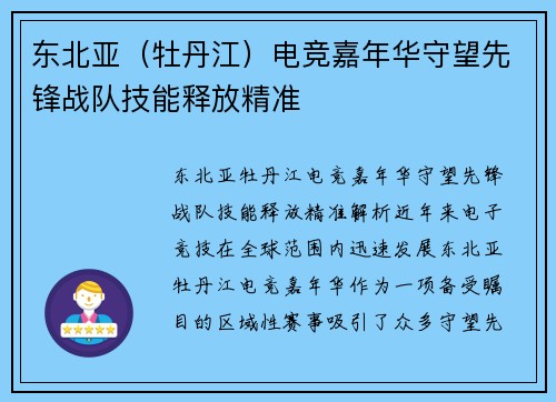 东北亚（牡丹江）电竞嘉年华守望先锋战队技能释放精准
